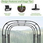 Garden Arch Trellis - 69"L*71"W*87"H, Rust-Proof Grape Trellis with Thickened Steel Pipe, Garden Arch Trellis for Climbing Plants Outdoor, Tunnel Trellis for Cucumber, pumpkin,Squash, Melon