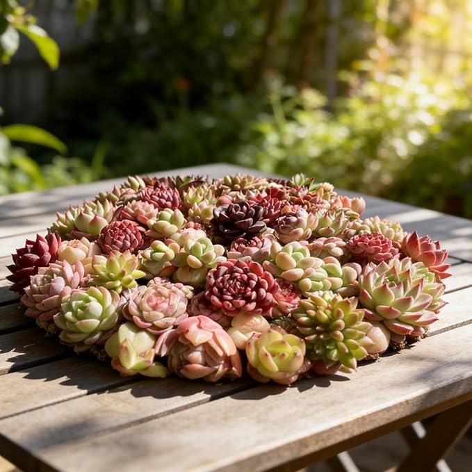 100 Pack Succulent Plants Live, Assorted Succulents Bulk Bare Root, Live Mini Succulent Plants, Easy Care Indoor Outdoor Plants for Beginners, Terrarium DIY Kit, Wedding Party Favors,Desk Decor