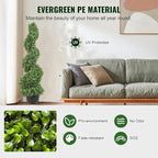VEVOR Artificial Boxwood Spiral Topiary Trees, 3ft Tall (2 Pieces) Faux Plant Outdoor, All-Year Green Fake Plant with Replaceable Leaves for Decorative/Indoor/Porch/Garden