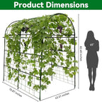 Garden Arch Trellis for Climbing Plants Outdoor - 83" H*71" W*43" L Large Rustproof Garden Trellis, Heavy Duty Grape Trellis, Tunnel Trellis for Melons, Pumpkins, Cucumbers, Peas(Black)