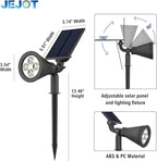 Solar Lights Outdoor Waterproof IP65,6500K Super Bright LED,2 Lighting Modes, Solar Powered Yard Garden Solar Spot Lights for Flag Landscape Auto On/Off-2 Pack
