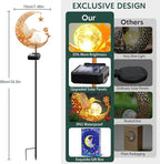 ZNYCYE Solar Garden Decor Outdoor Statue, Moon Fairy Garden Figurines with Hummingbird Design for Mom Women Grandma Solar Stake Lights for Patio, Yard, Lawn, Pathway (Warm White)