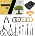 Bonsai Tree Tools Kit, 22 PCs Bonsai Tools Set High Carbon Steel Trimming Tools Set Include Pruning Shears, Cutters, Training Wires, Bonsai Grooming Care Kit for Beginner Gardening Gifts
