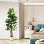 Realead 6ft Fiddle Leaf Fig Tree Artificial with Tall Exquisite Planter - Tall Faux Fiddle Leaf Fig Tree with Natural Trunk and Lifelike Leaves - Fake Fig Tree for Home Living Room Indoor Decor