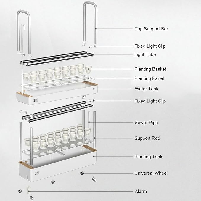 FLTRGO Indoor Garden Hydroponic Growing System,3/4 Tier Hydroponics Tower Set,Hydroponic Planter,Plant Vertical Hydroponics,Suitable for Planting Leafy Vegetables,Stem Vegetables