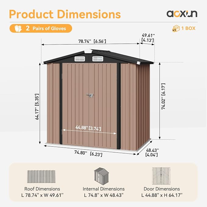 Aoxun Metal Outdoor Steel Shed for Garden