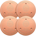 Mellbree 4-Pack Bird Bath Copper Disc, 0.6mm Reinforced 99.99% Pure Copper Cleaning Disk with Triple-Point Support for Physical Safe Clean Water All-Season (Sunflower)