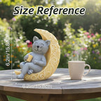 PETAFLOP Solar Cat Garden Statue Decor, Moon Cat Figurine Patio Balcony Yard Lawn Outdoor, I Love You to the Moon and Back Birthday Housewarming Gifts for Mom Grandma Women Cats Lover
