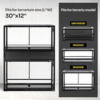 REPTI ZOO Deluxe Terrarium Stacker with Front Sliding Doors, Reptile Tank Stacker Suitable for Stacking 30" W and 12" D Terrariums, 30" W X 12" D X 10.5" H