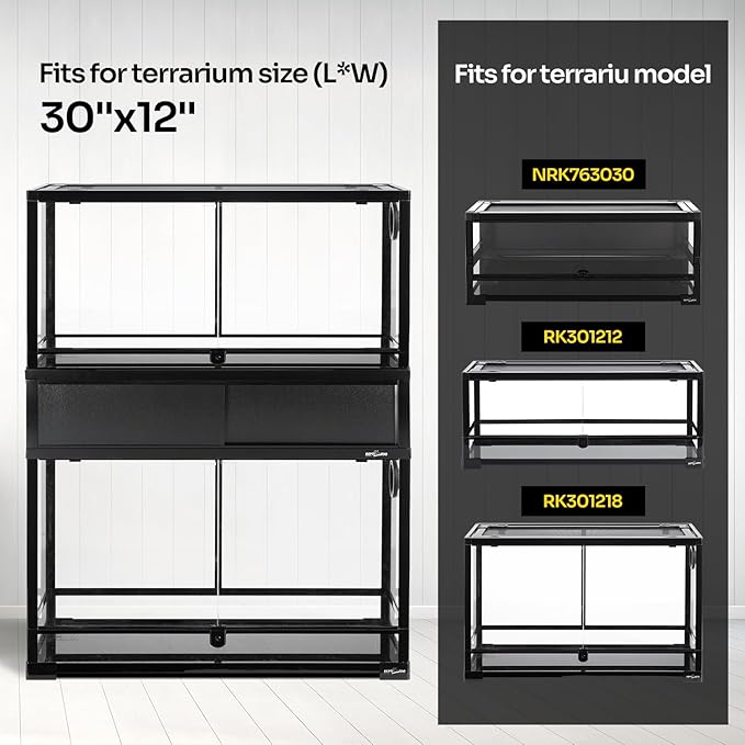 REPTI ZOO Deluxe Terrarium Stacker with Front Sliding Doors, Reptile Tank Stacker Suitable for Stacking 30" W and 12" D Terrariums, 30" W X 12" D X 10.5" H