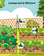 Pawfly 50ft Drip Irrigation System Kit - Quick-Connect Garden Watering System with 1/4" Tubing, Adjustable Emitters & Drip Irrigation Parts for Greenhouse, Lawn, Patio & Raised Beds