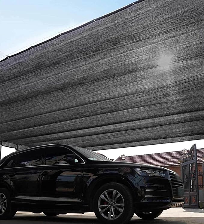 Sail Cloth Sunblock Shade Cloth Pergola Shade Cover Mesh Tarpaulin, Reinforced Shade Netting Mesh Sunscreen for Balconies/greenhouses, Customizable Sizes,black-3x5m