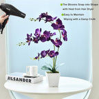 Faux Orchid in Vase Artificial Orchid in Ceramic Vase Tall Silk Orchids with Stems Real Look Phalaenopsis Flowers Arrangement Centerpiece Table Decorations for Home Decor Indoor, Dark Purple