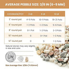 3/8 Inch Polished Decorative Pebbles, River Rocks for Indoor Plants, Succulents, Planters, Vases, Fish Tank, Aquarium Gravel & Landscaping, Mixed Color, 12LB