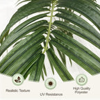 Artificial Palm Tree 6.5ft Tall Fake Palm Tree Indoor Decor with 18 Trunks and Real Bark Design Faux Tropical Areca Palm Silk Floor Plant in Pot for Home Office Living Room Bedroom Decor 1pcs