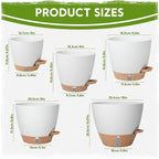 Self-Watering Pots for Indoor Plants with Visible Water Window,5/6/6.5/8/10 Inch Outdoor Flower Pots with Drainage Holes & Reservoir for Patio, Home Decor (White)