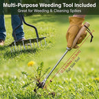Lawn Aerator Tool with 15 Thicker Spikes, Manual Grass Aerator for Yard Care, Includes 3 Spare Spikes, Weldless U-Shaped Handle, 36 Inch(Black)