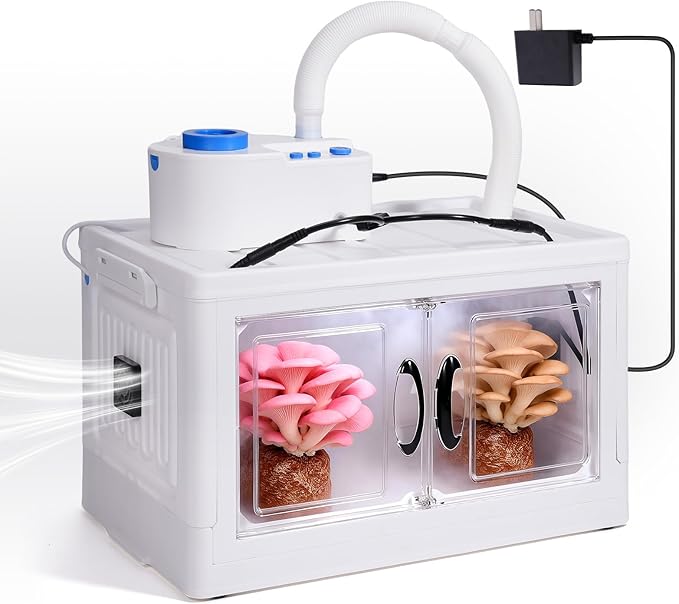Indoor Mushroom Growing Kit Mushroom Cultivation Equipment Includes Humidity Control, Air Circulation Fans and Mushroom Grow Box