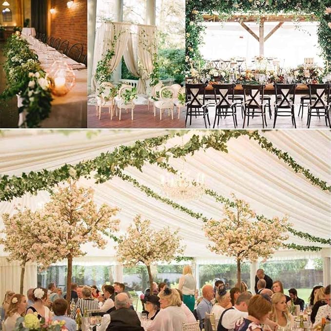 Comtelek Fake Vines for Room Decor 96PCS Artificial Ivy Garland with Clip 672FT Green Flowers Hanging Plants Faux Greenery Leaves Bedroom Aesthetic Decor for Home Garden Wall Wedding