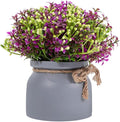Artificial Potted Orchid Bonsai, Faux Floral Plant in Lotus Color Pot, Desktop Greenery Decoration for Home and Office Living Room