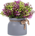 Artificial Potted Orchid Bonsai, Faux Floral Plant in Lotus Color Pot, Desktop Greenery Decoration for Home and Office Living Room