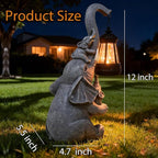 Solar Garden Outdoor Statues Lights Elephant Garden Sculptures Birthday Housewarming Gifts for Women Mom Grandma for Patio Yard Lawn Backyard Decorations