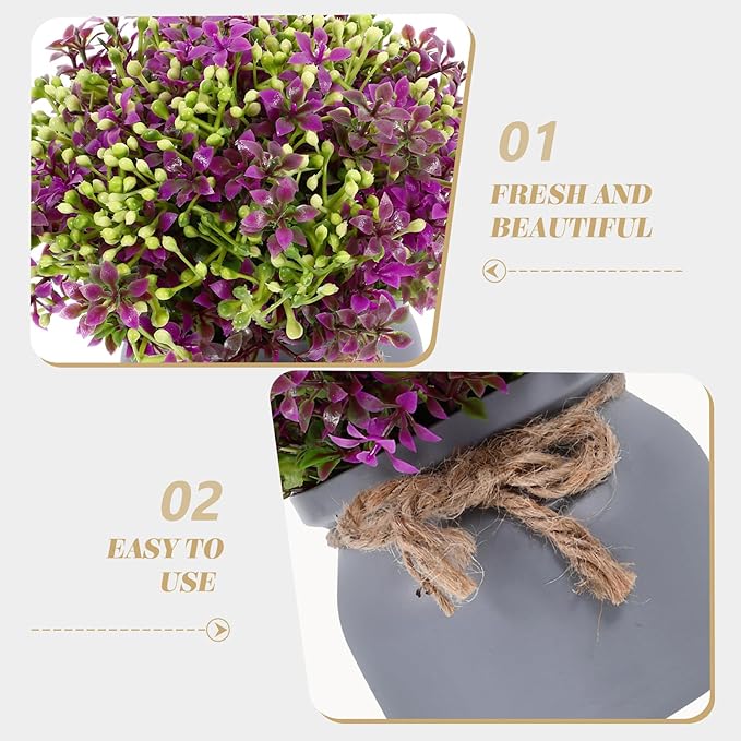 Artificial Potted Orchid Bonsai, Faux Floral Plant in Lotus Color Pot, Desktop Greenery Decoration for Home and Office Living Room