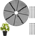 11.8 Inch Plant Pot Cover,Durable Cat & Dog Digging Stopper with Deep Stakes,Adjustable Soil Guard Grid for Indoor & Outdoor Flower Pots,Black Animal Protector