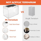 AZV Reptile Terrarium Starter Kit,8 Piece Small Reptile Tank with Escape-Proof Locks,Mesh Top,Multi-Vent Compatible Habitat,Durable Clear PC,Easy-Clean Waterproof Base for Geckos,Frogs,Spiders XLarge
