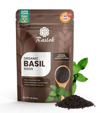 Raslok Basil Seeds (Sabja/Tukmaria) 7 oz | Natural Body Coolant & Fiber-Rich Superfood | Aids Digestion & Hydration | Non-GMO, Vegan, Gluten-Free | Resealable Pack