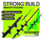4pk Auger Drill Bit for Planting with Gloves - Heavy Duty Garden Spiral and Bulb Planter Tool for Digging Holes - Compatible with 3/8 Inch Hex Drive (1.6 x 8.6 + 3 x 12 + 2 x 14.5 + 2.6 x 16.5 Inch)