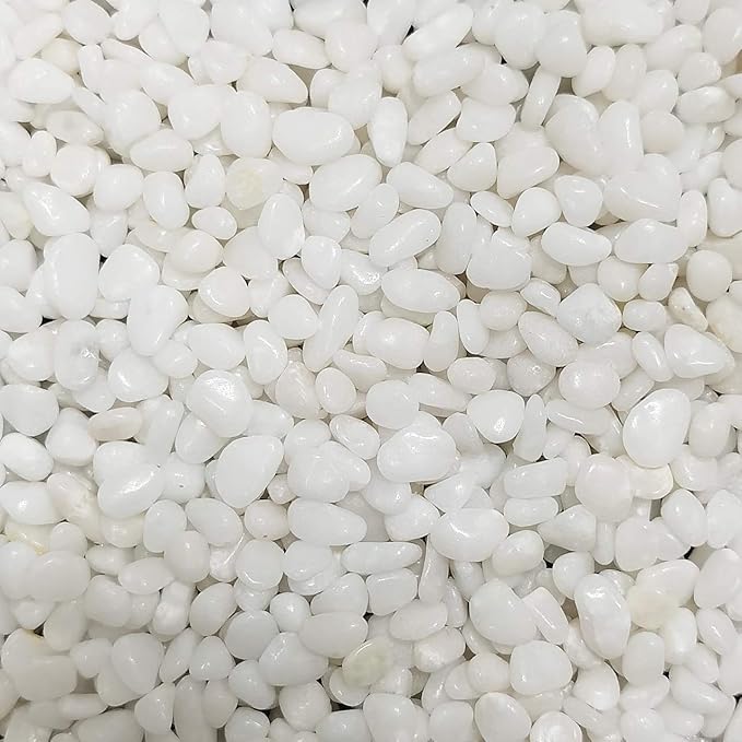 10 lb Natural Polished Decorative White Pebbles - Small Stones 3/8" Gravel Size,River Rocks Pebbles for Plants, Home DIY Decor,Aquarium Gravel,Vase Fillers,Fairy Garden,Landscaping Outdoor Stones
