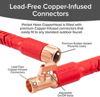Pocket Hose 50 FT Copper Head Expandable Garden Hose with Pocket Pivot, No Tangles, AS SEEN ON TV, 360° Swivel, Tri-Tex Tubing, Force Field Jacket, Lead-Free, No-Kink, Anti-Burst w/APT