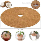 4 Pack 15.7 Inch Coconut Fiber Mulch Ring - Natural Coco Coir Tree Ring Protector Mats, Weed Barrier Plant Discs for Moisture Retention, Indoor Outdoor Trees and Landscaping