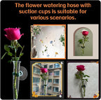 8 Sticks Floral Water Tubes with Suction Cup Window/wall Plant Propagation Tubes for Home Floral Arrangement and Fresh Flower Decorating