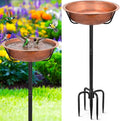 Gtongoko 3.2 Inch Deep Metal Bird Bath for Outside Heavy Duty, 35 Inch Height Bird Feeder Birdbaths for Outdoors, Garden Bird Bath Bowl with 5-prongs Base