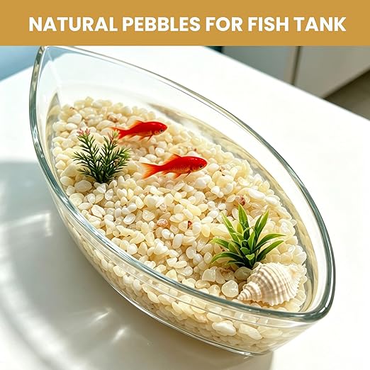 3/8 Inch Decorative Pebbles, Natural River Rocks for Indoor Plants, Succulents, Planters, Vases, Terrariums & Decorative Use, Cream Beige, 3LB