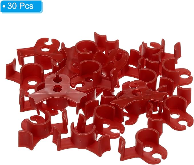 PATIKIL 90 Degree Plant Bender, 30 Pcs Plastic Plant Stem Training Clips for Low Stress Training, Red