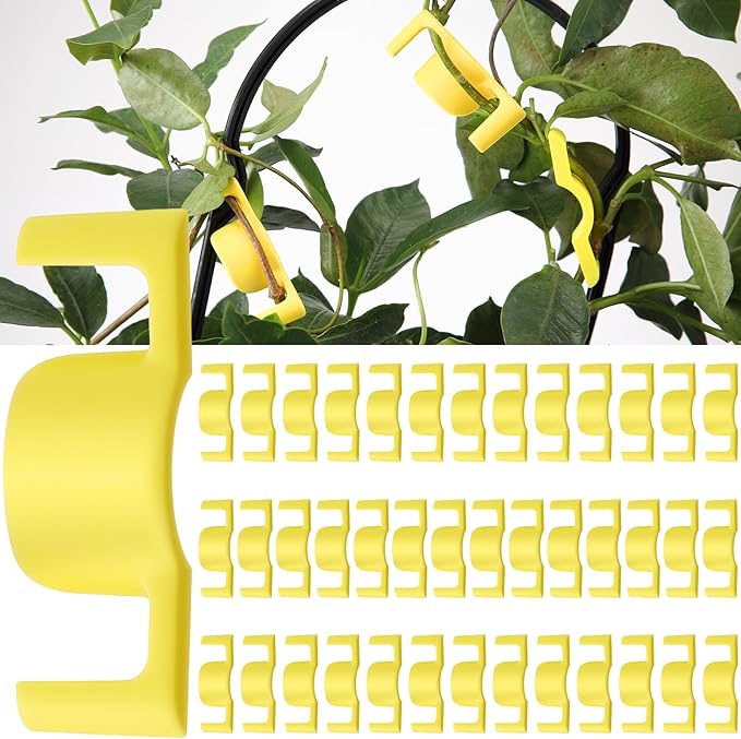 Feekoon 40 Pack Universal LST Plant Training Clips Reusable Low Stress Branch Benders for Enhanced Light Exposure & Airflow – Ideal for Indoor Gardening Cultivation to Bend or Interlock Stems (Yellow)