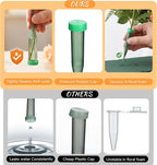 25 Pcs Floral Water Tubes for Flowers, 5.7 Inch Plastic Flower Supplies for Fresh Floral, Single Flower Water Tube Green Flowers Stem Tubes with Caps for Plant, Bouquet Accessories