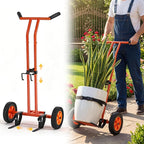 Plant Caddy with Wheels, Heavy Duty Plant Dolly Cart with Non-Slip Silicone Grids Adjustable Grabbing Arm, Suction Cups, Indoor Outdoor Plant Mover for Heavy Pots, Supports Plants Up to 175 lbs Orange
