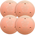 Mellbree 4-Pack Bird Bath Copper Disc, 0.6mm Reinforced 99.99% Pure Copper Cleaning Disk with Triple-Point Support for Physical Safe Clean Water All-Season (Flower)