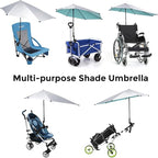 G4Free UPF 50+ Adjustable Beach Umbrella XL with Universal Clamp for Chair Stroller Wheelchair Golf Cart Bleacher Patio