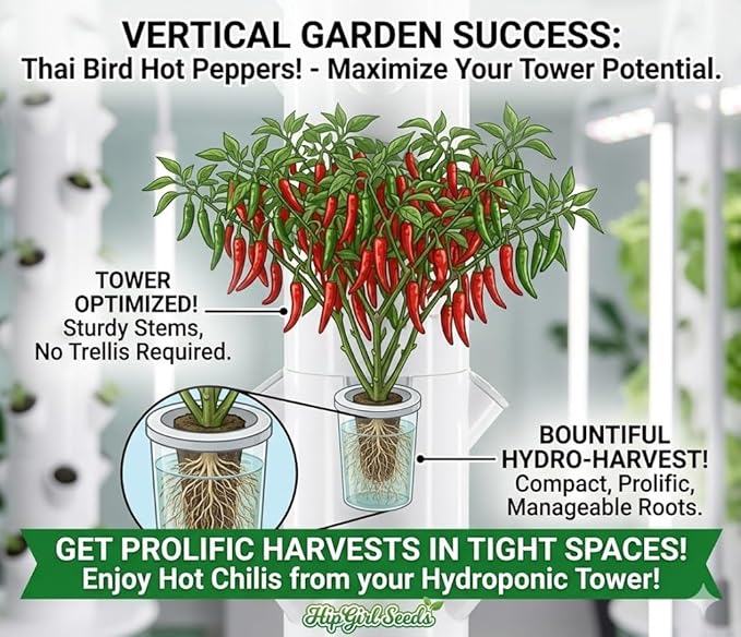 HipGirl Asian Culinary Herb & Spice Seed Bundle: Thai Bird Hot Chili Pepper (100mg) & Green Perilla Shiso Seeds (200ct) | Non-GMO Heirloom Seeds for Indoor, Outdoor, & Hydroponic Gardening