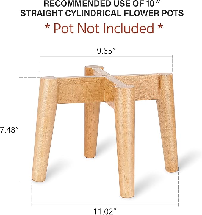 Mkono Plant Stand Mid-Century Modern Plant Stand Indoor (Plant and Pot NOT Included) Flower Pot Holder Home Decor, Natural