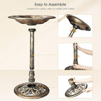 AISITIN Bird Bath Outdoor, Polyresin Lightweight Birdbath for Garden with 2.5W Solar Fountain, Used in Outside, Patio, Pond, Solar Fountain for Bird Bath