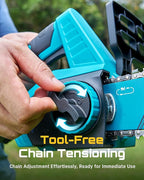 SEESII Electric Chainsaw Cordless 12-inch, Handheld Chain Saws with a 4.0Ah Battery, Tree Saw with Tool-free Chain Tension, Auto Oiling for Wood Cutting Trimming Branch