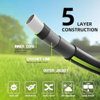 Worth Leader Short Garden Hose 5/8 in. x 4 ft. -No Kink, Flexible, Leakproof, Both Female Fittings -Heavy Duty Durable PVC Lightweight Water Pipe with Brass Aluminum Ends for Household & Yard Use