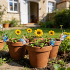 Flower Pot Decoration, 2Pcs Acrylic 2D Butterfly Plant Pot Hugger, 4.6 Inch Stained Butterfly Garden Stake Ornament Insert Decor for Indoor Patio (B)