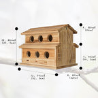 Bird House Bird Houses for Outside, 6 Hole Outdoor Bird House, Room for 6 Bird Families, Hanging Weatherproof Birdhouse